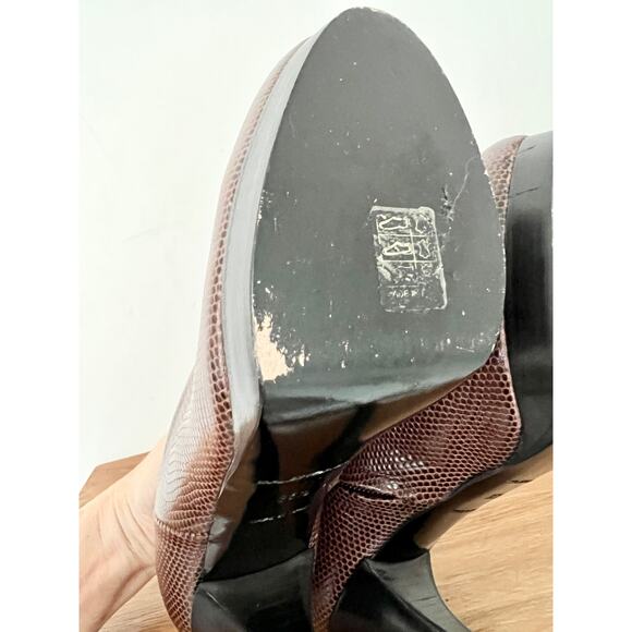 Balenciaga Embossed Leather Stilettos Ankle Boots Brown Women's Size 36.5 / 6 - Picture 10 of 11